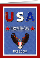 4th of July Barbecue Invitation- Eagle, Stars card