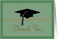 Moss Green Graduation Thank you - Graduation Cap card