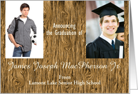 Wood Grain Graduation Announcement - Personalize card