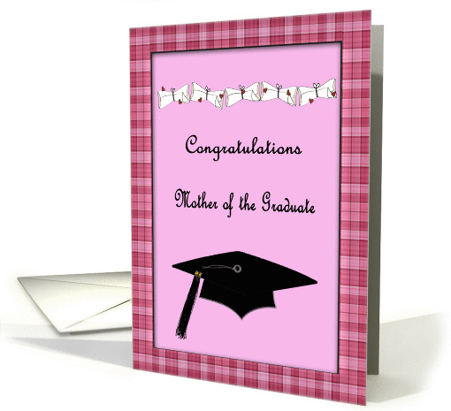 Pink & Plaid Congratulations Mother of the Graduate card (1090940)