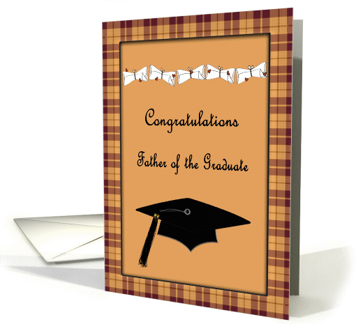 Brown & Plaid Congratulations Father of the Graduate card (1090942)