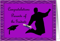Purple & Plaid Congratulations Parents of the Graduate card