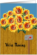 Sunflower Moving Announcement - Sunflowers & Mailbox card