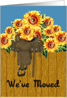 Sunflower We’ve Moved Announcement - Sunflowers & Saddle card