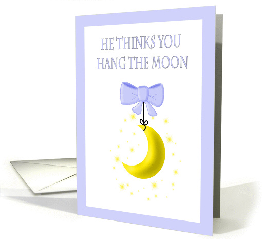 Father's Day from son - Moon, Blue Ribbon card (1117126)