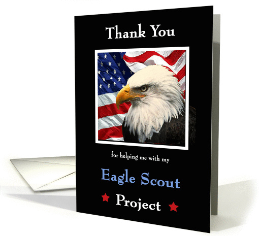 Eagle Scout Thank You - Eagle & Amercan Flag card (1124576)