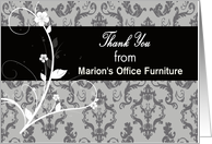 Custom Business Thank You - Contemporary Grey Damask card