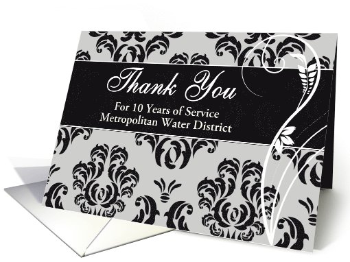 Custom Business Thank You - Contemporary Grey Damask card (1125250)
