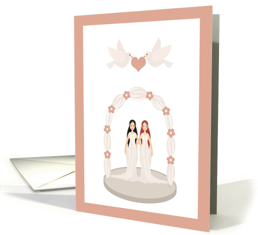 Lesbian Wedding - Brides, Doves card (1128488)