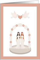 Lesbian Wedding - Brides, Doves card