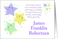 Custom Baby Boy Birth Announcement with Stars & Poem card