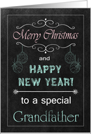 Chalkboard Christmas Card for Grandfather - Ornaments card