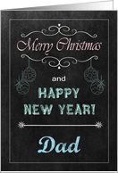 Chalkboard Christmas Card for Dad - Ornaments card