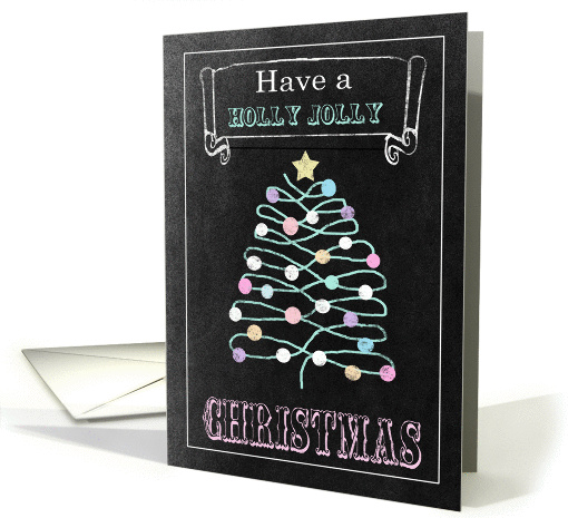Chalkboard Christmas Card - Squiggle Christmas Tree card (1134954)
