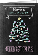 Chalkboard Christmas Card - Squiggle Christmas Tree card