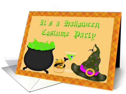Halloween Costume Party Invitation - Cauldron, Witch Hat,... (1137694)