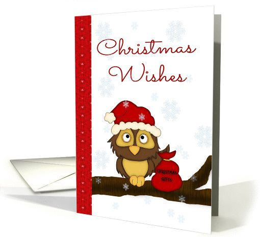 Christmas Wishes Card - Santa Owl & Gifts card (1139708)
