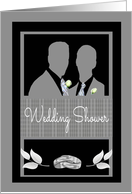 Gay Wedding Shower Invitation - Silhouettes & Rings card