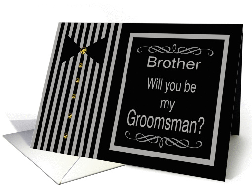 Brother Be My Groomsman Wedding Attendant Invitation card (1141710)