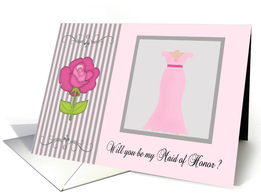 Will You Be My Maid of Honor Wedding Attendant Invitation card