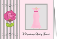 Will You Be My Maid of Honor Wedding Attendant Invitation card