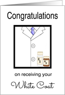 Pharmaceutical White Coat Congratulations - White Coat, Medicine Bottles card