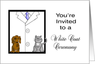 Veterinarian White Coat Ceremony Invitation -White Coat, Kitten & Puppy card