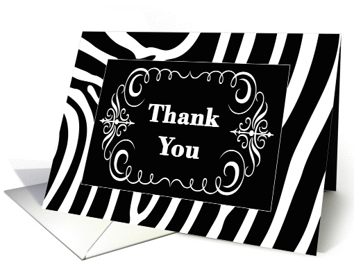 Blank Thank You Zebra Print card (1146386)