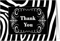 Blank Thank You Zebra Print card