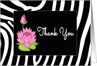 blank Thank You Zebra Print - Lily, card