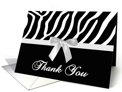 Blank Thank You Zebra Print And Bow card (1146412)