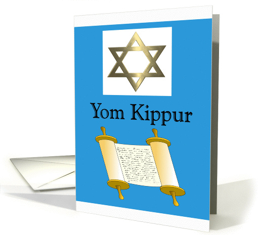 Yom Kippur - Star of David & Torah card (1146978)