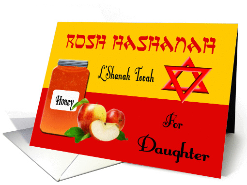 Rosh Hashanah for Daughter - Honey, Apples & Star of David card