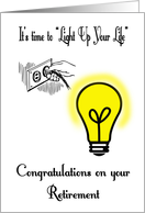 Electrician Retirement Card - Light bulb & wall plug card