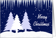 Christmas Card - Icicles, trees and snow card