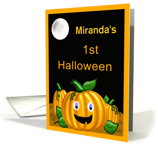 Custom Name Child's First Halloween - Funny Jack-O-Lantern card