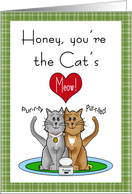 Funny You’re The Cat’s Meow Anniversary Card - Two Cats, Heart card