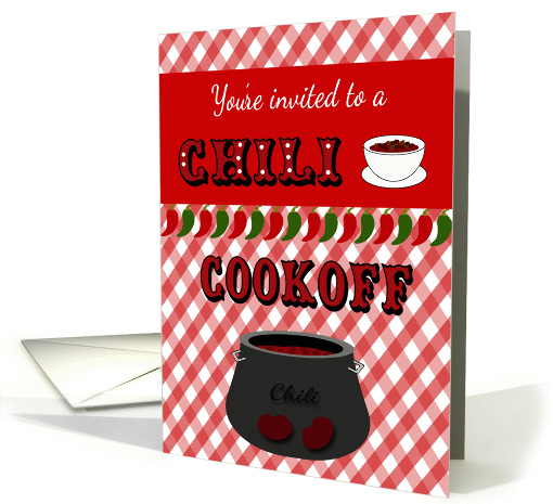Chili Cookoff Invitation - Gingham, Table & Food card (1179682)