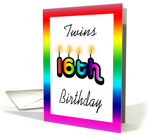 Twins 16th Birthday - Rainbow Colors card (1179762)