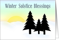 Winter Solstice Blessings - Sunrise, Snow & Trees card