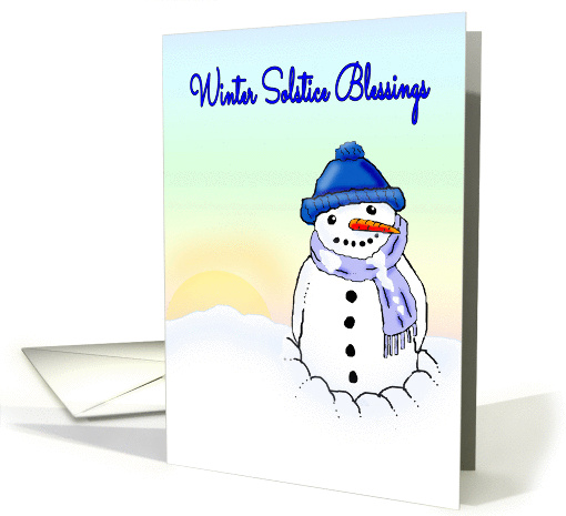 Winter Solstice Blessings - Sunrise & Snowman card (1187026)