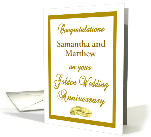 Custom Front Golden Wedding Anniversary - Wedding Rings -... (1190448)