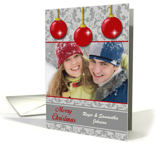Custom Front Photo Christmas Card - Christmas Ornaments card (1196558)