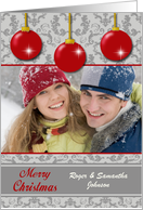 Custom Front Photo Christmas Card - Christmas Ornaments card
