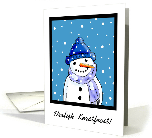 Merry Christmas Dutch Language Vrolijk Kerstfeest - Snowman card