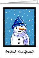 Merry Christmas Dutch Language Vrolijk Kerstfeest - Snowman card