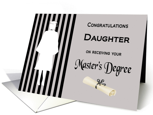 Congratulations Master's Degree for Daughter - Silhouette, Degree card