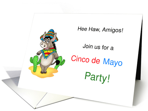 Humorous Cinco de Mayo Party Invitation - Mexican Donkey card