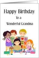 Birthday Card for Grandma - Children, Quilt & Fabric Animals card