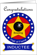 Bowling Hall of Fame Induction - Bowling Ball & Stars card